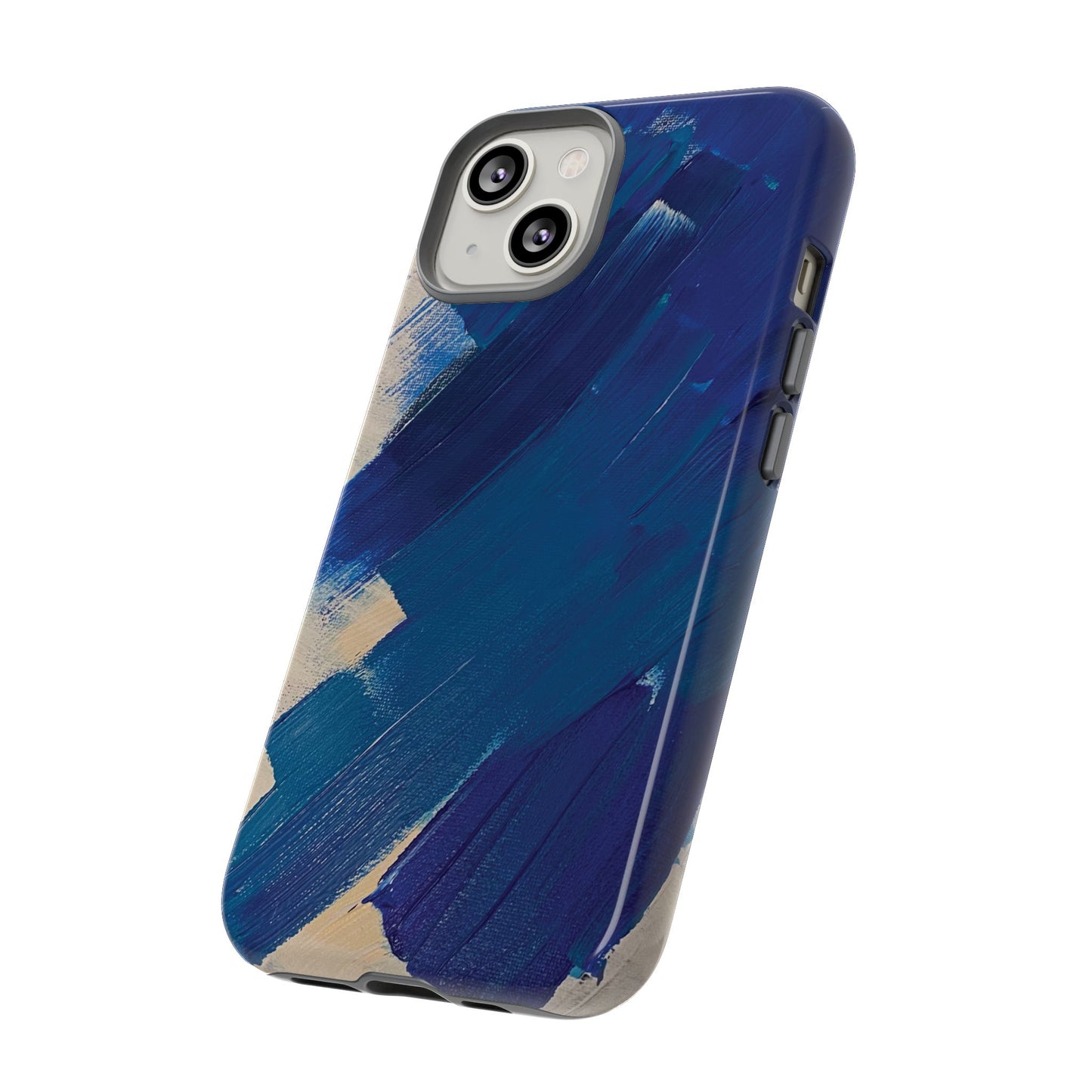 Tough Phone Case Ft. Blue and White Acrylic Large Strokes