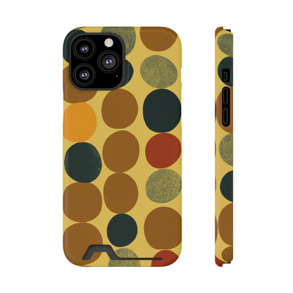 iPhone 13 and Samsung S21, S22 Cases with Card Holder Ft. Autumn Circles