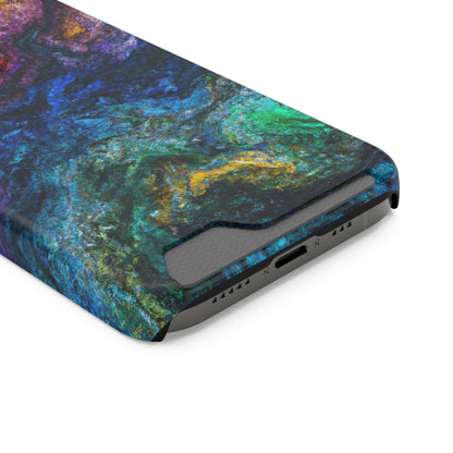 iPhone or Samsung Case with Card Holder Ft. Abstract Opal