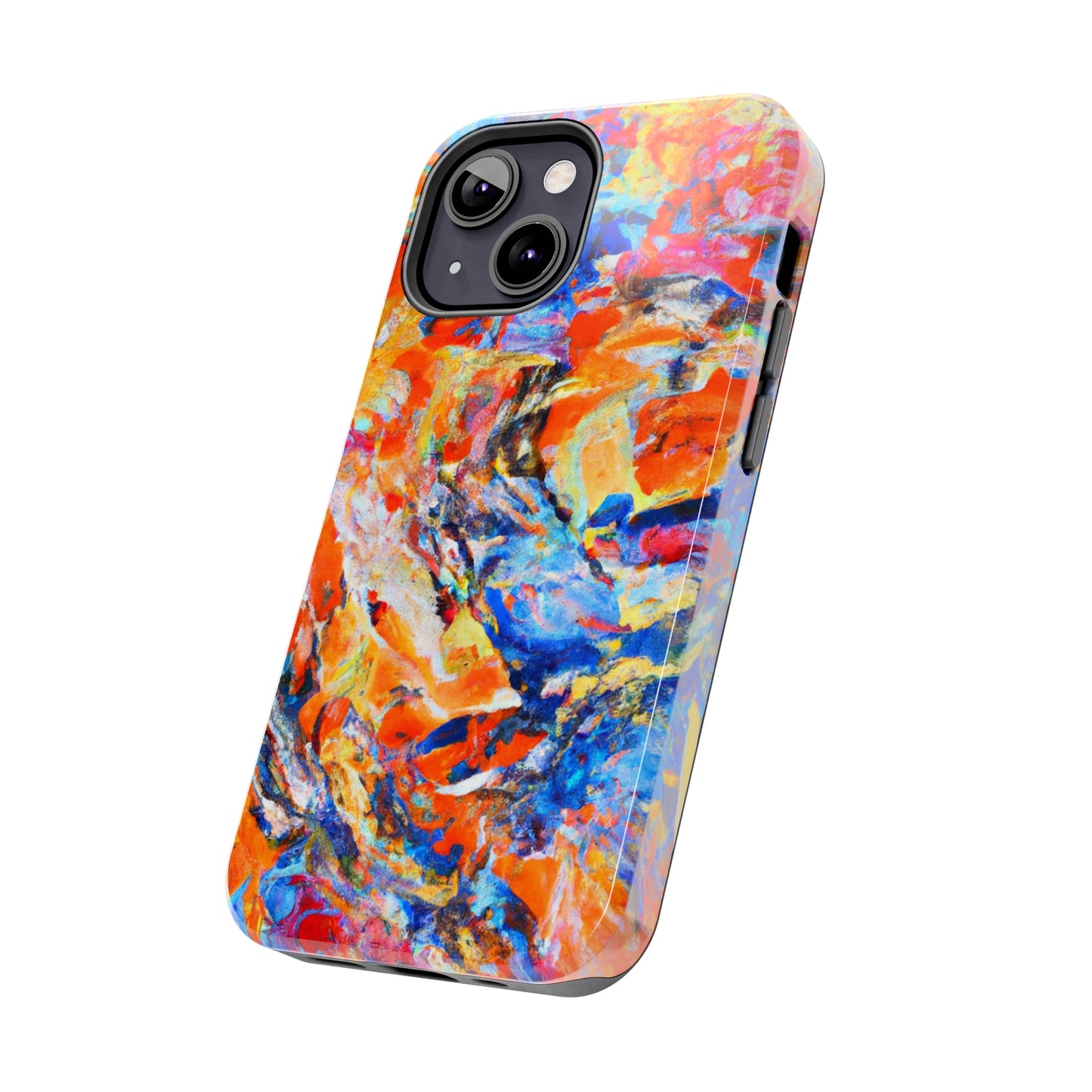 Tough Apple iPhone Case Ft. Abstract Blue and Orange