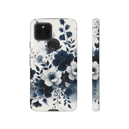 Tough Phone Case Ft. Navy Blue Flowers