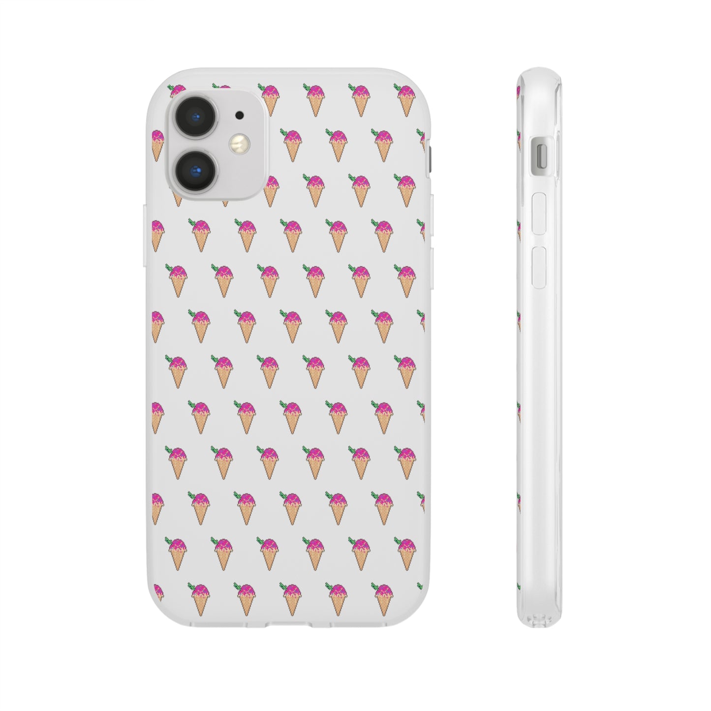 Clear, Flexible iPhone and Samsung Cases Ft. Pixel Cone