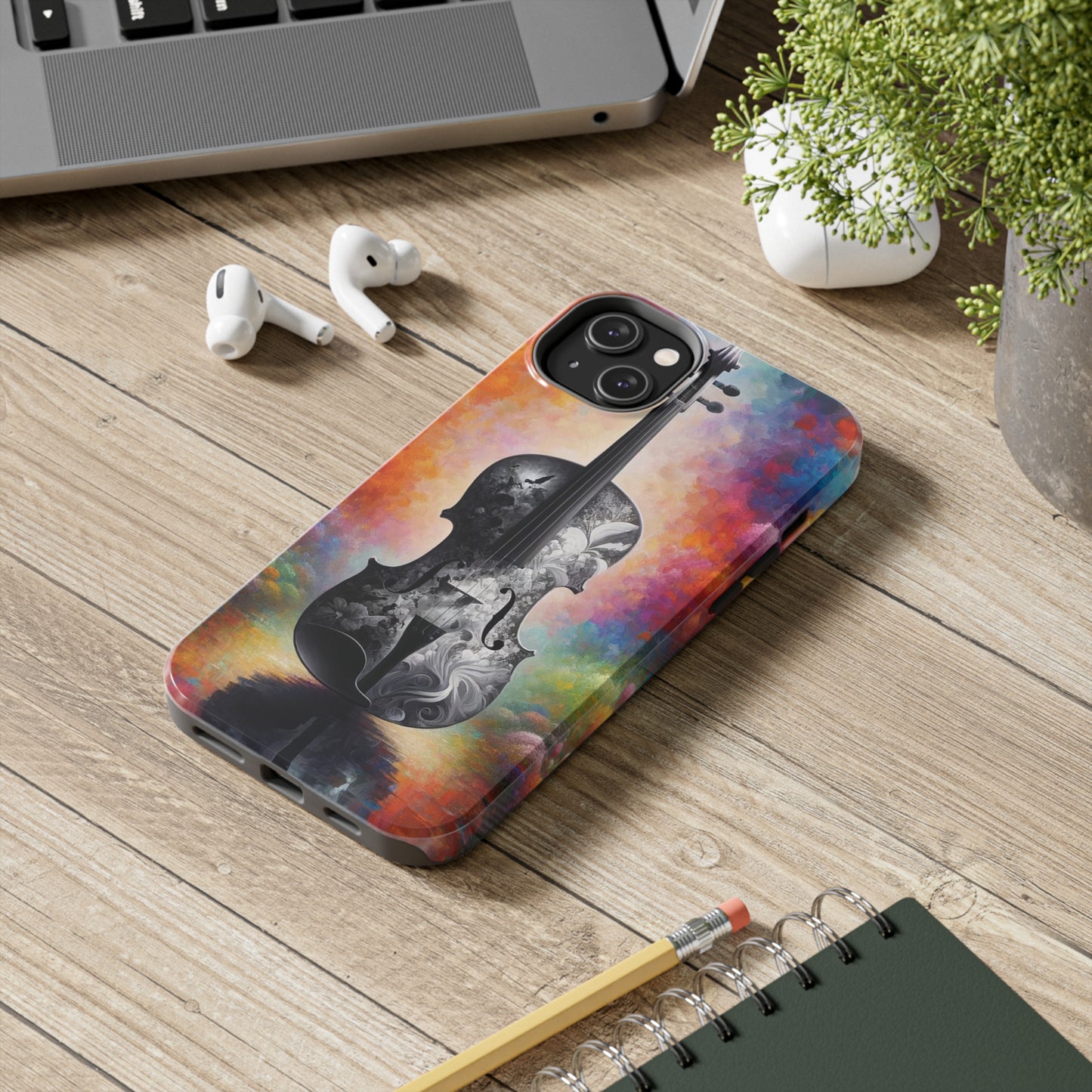 ToughDrop Apple iPhone Case Ft. Greyscale Violin