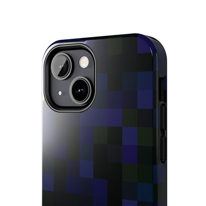 Strong Apple iPhone Case Ft. Dark Blue Pixels