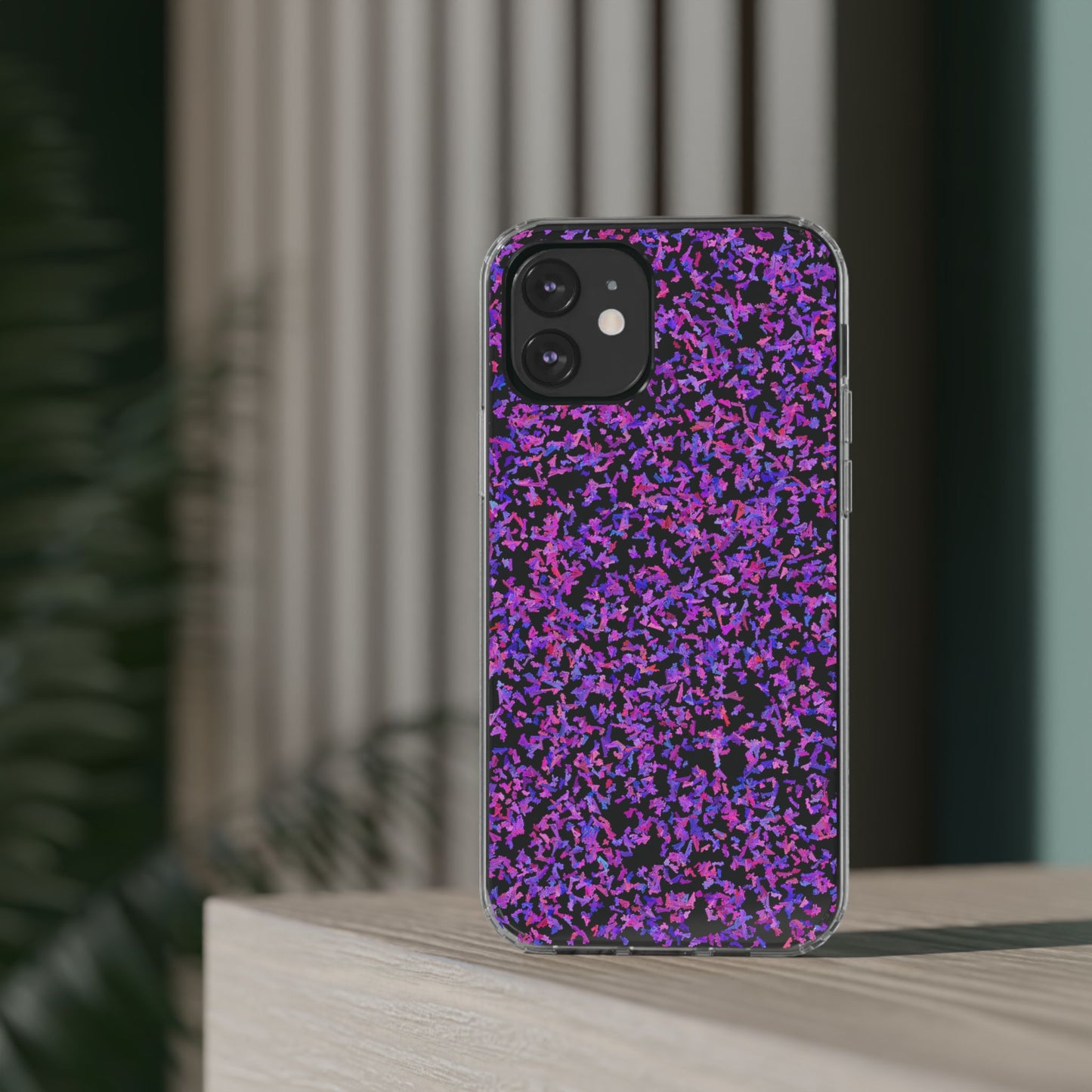 Clear iPhone and Android Cases Ft. Purple Leaves