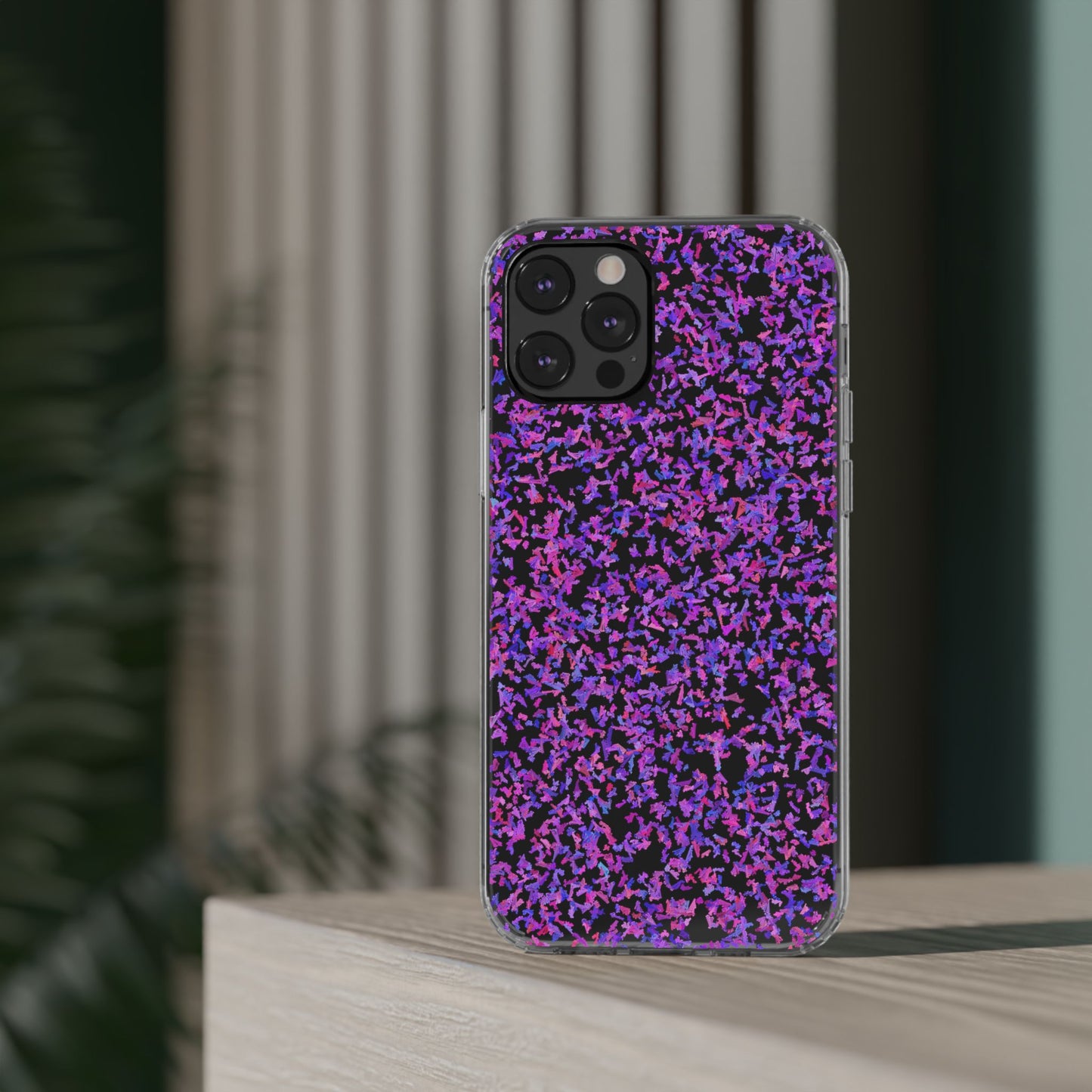 Clear iPhone and Android Cases Ft. Purple Leaves