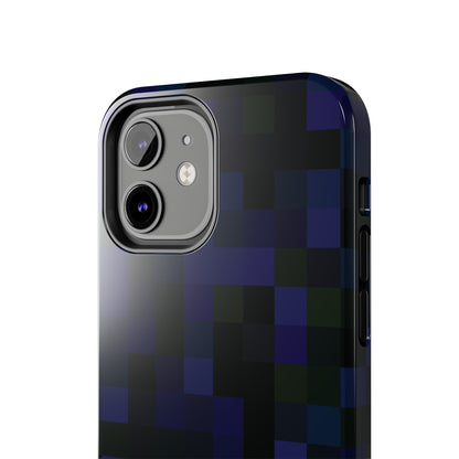 Strong Apple iPhone Case Ft. Dark Blue Pixels