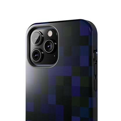 Strong Apple iPhone Case Ft. Dark Blue Pixels