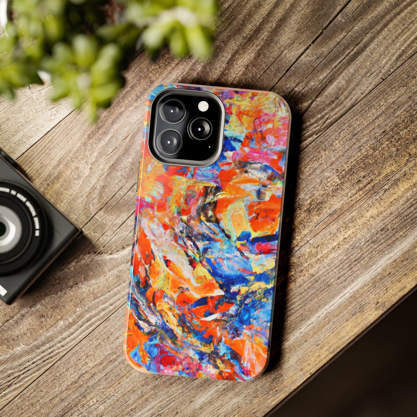 Tough Apple iPhone Case Ft. Abstract Blue and Orange