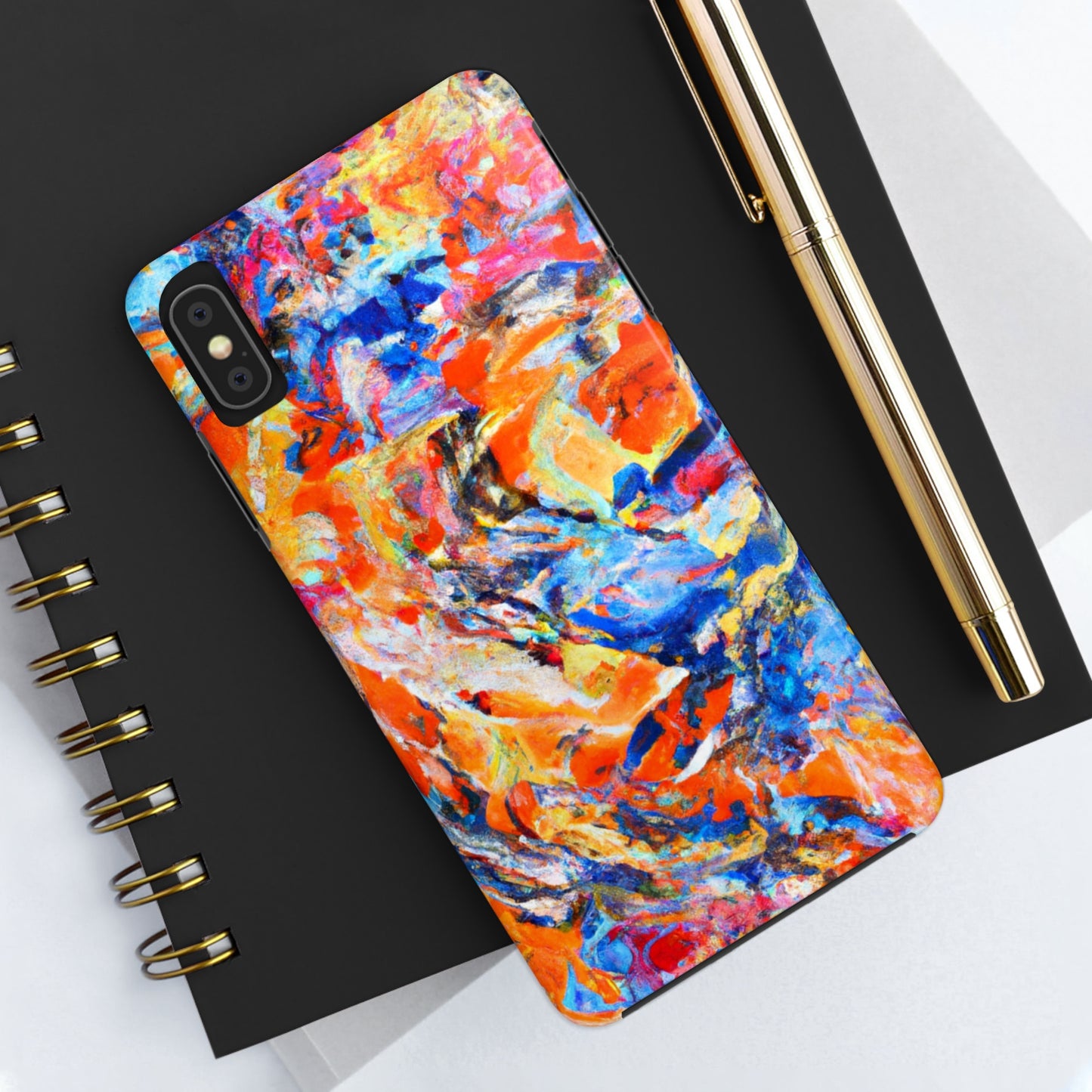 Tough Apple iPhone Case Ft. Abstract Blue and Orange