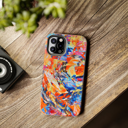 Tough Apple iPhone Case Ft. Abstract Blue and Orange