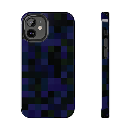 Strong Apple iPhone Case Ft. Dark Blue Pixels