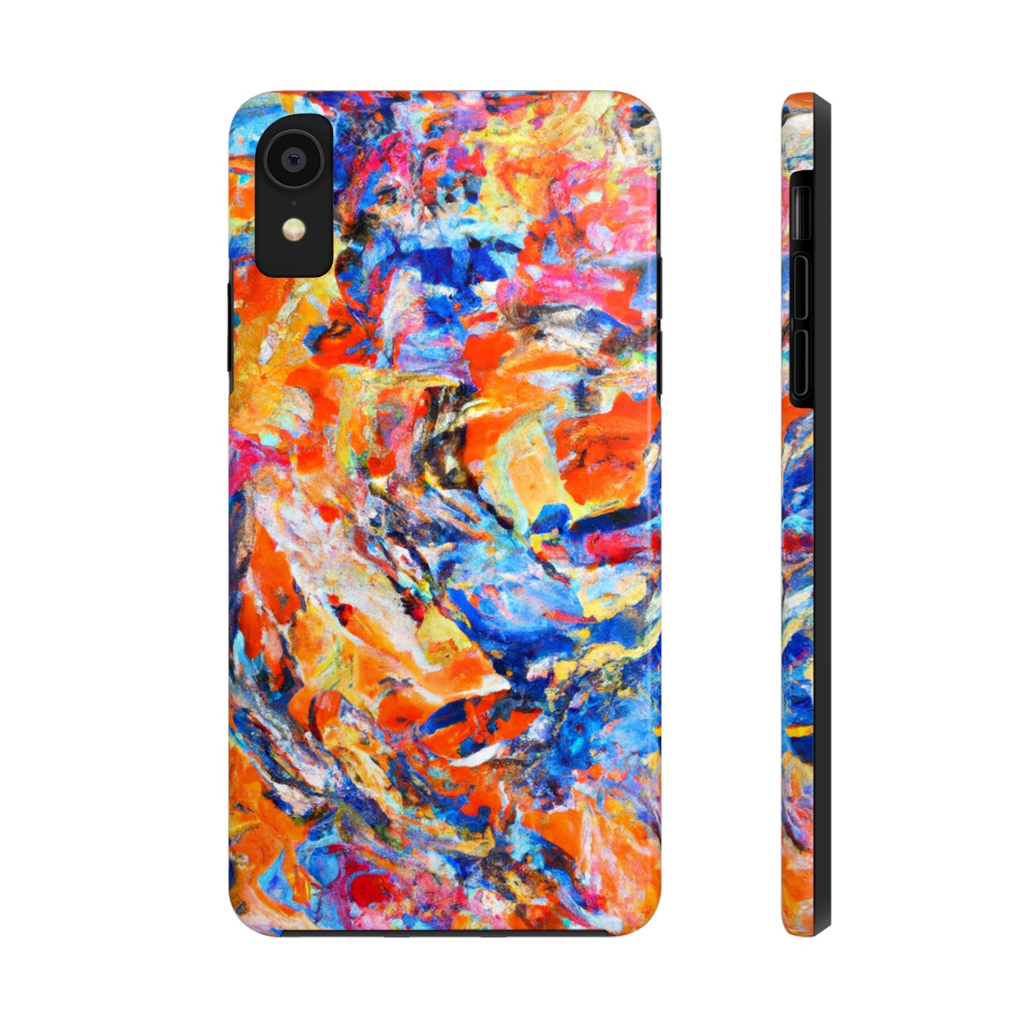 Tough Apple iPhone Case Ft. Abstract Blue and Orange