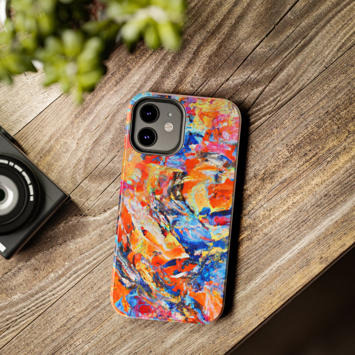 Tough Apple iPhone Case Ft. Abstract Blue and Orange