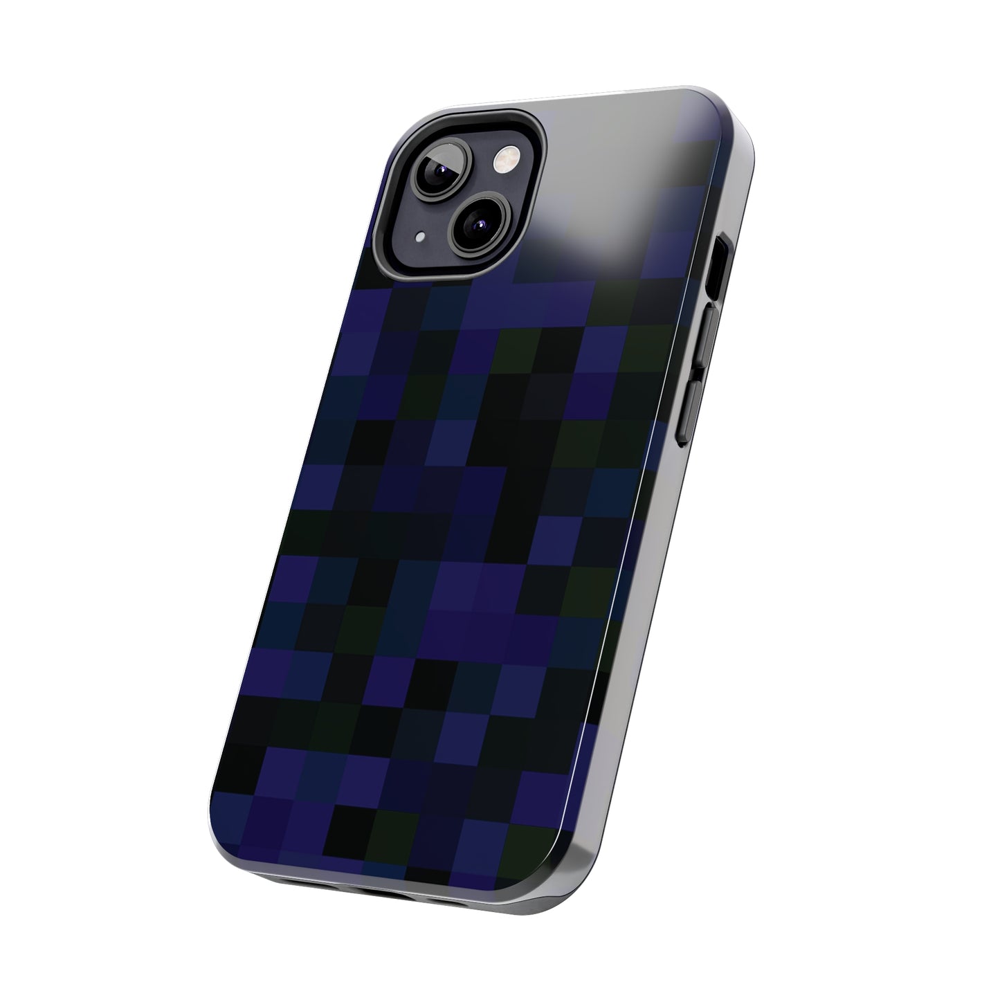 Strong Apple iPhone Case Ft. Dark Blue Pixels