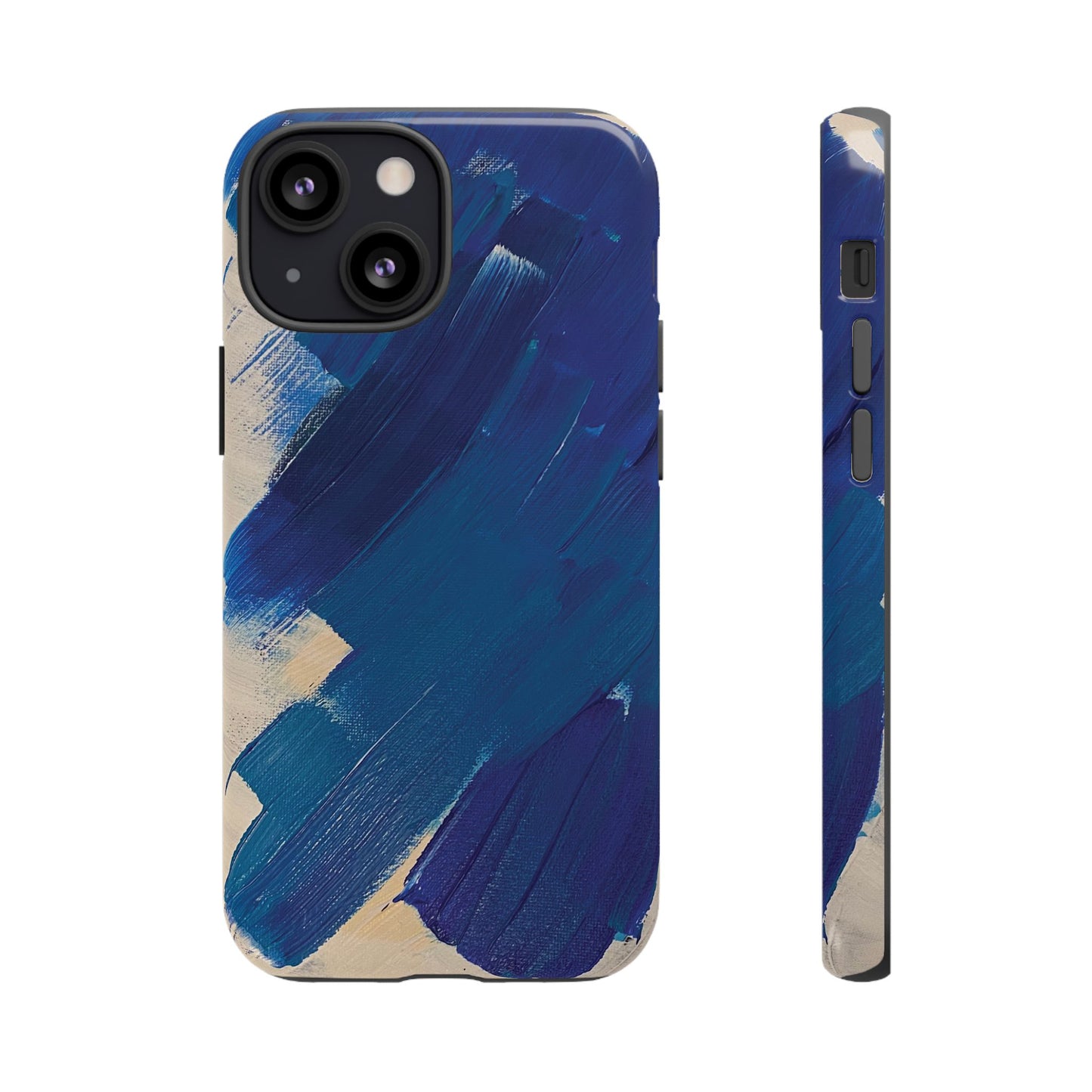 Tough Phone Case Ft. Blue and White Acrylic Large Strokes