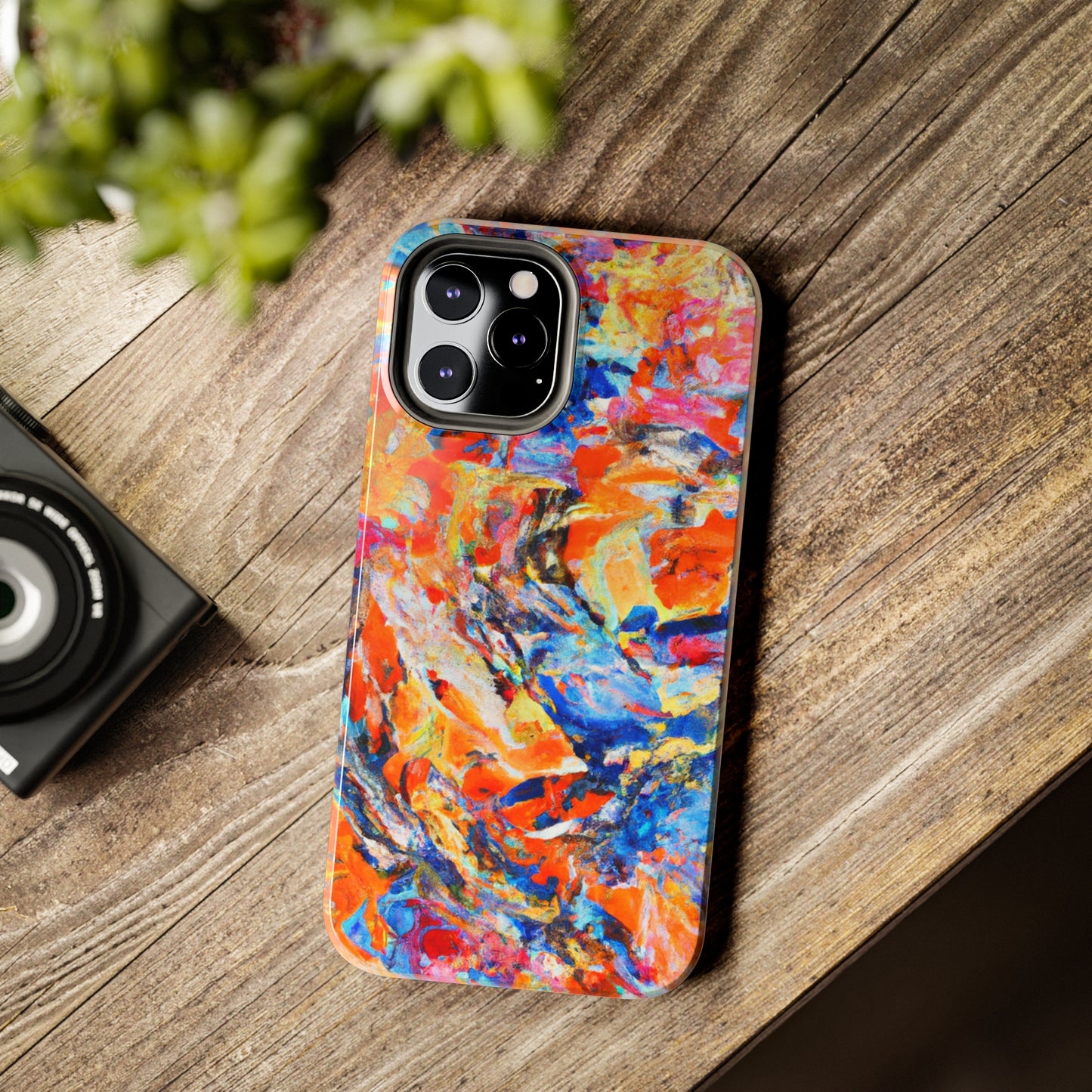 Tough Apple iPhone Case Ft. Abstract Blue and Orange