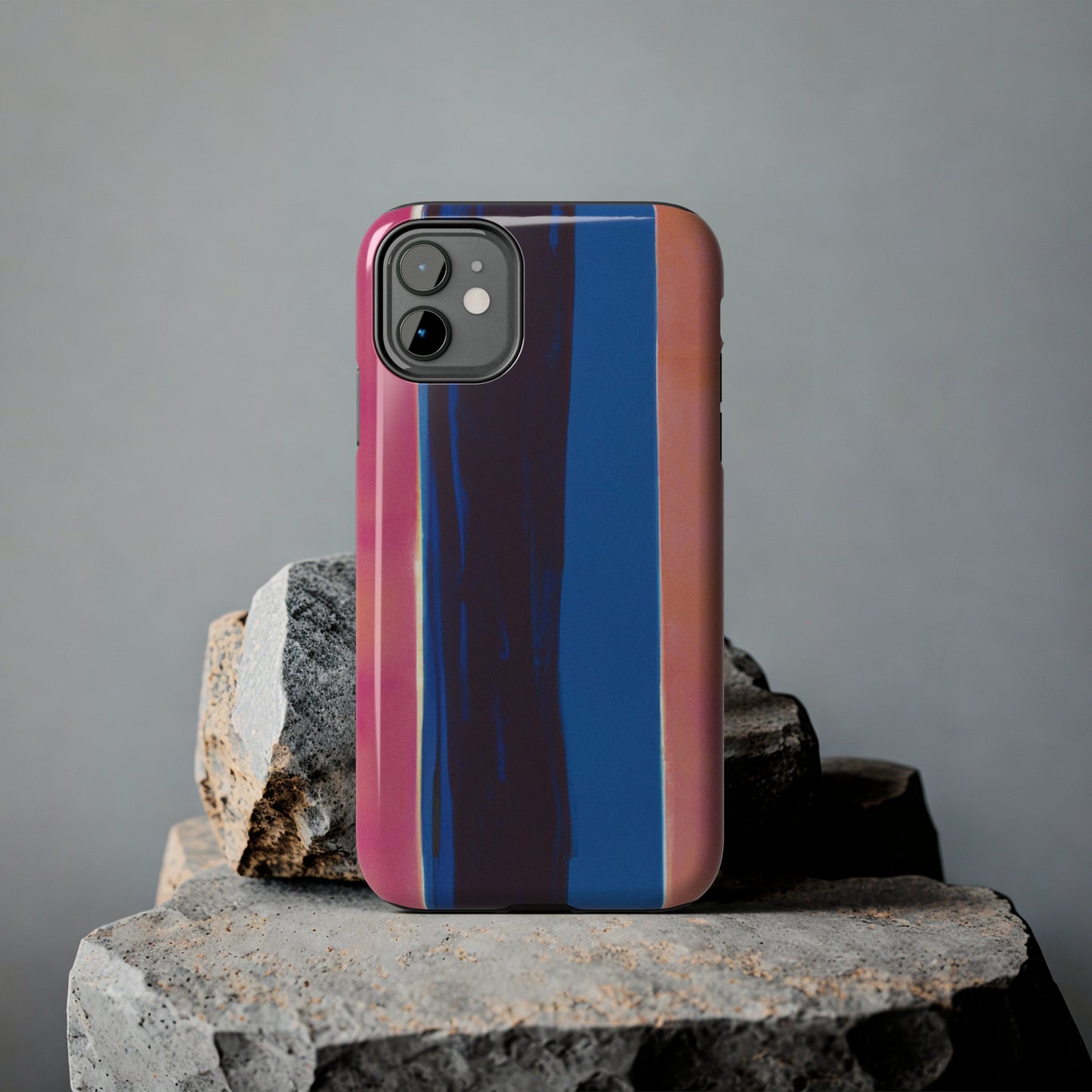 Strong Apple iPhone Case Ft. Minimal Blue Pink