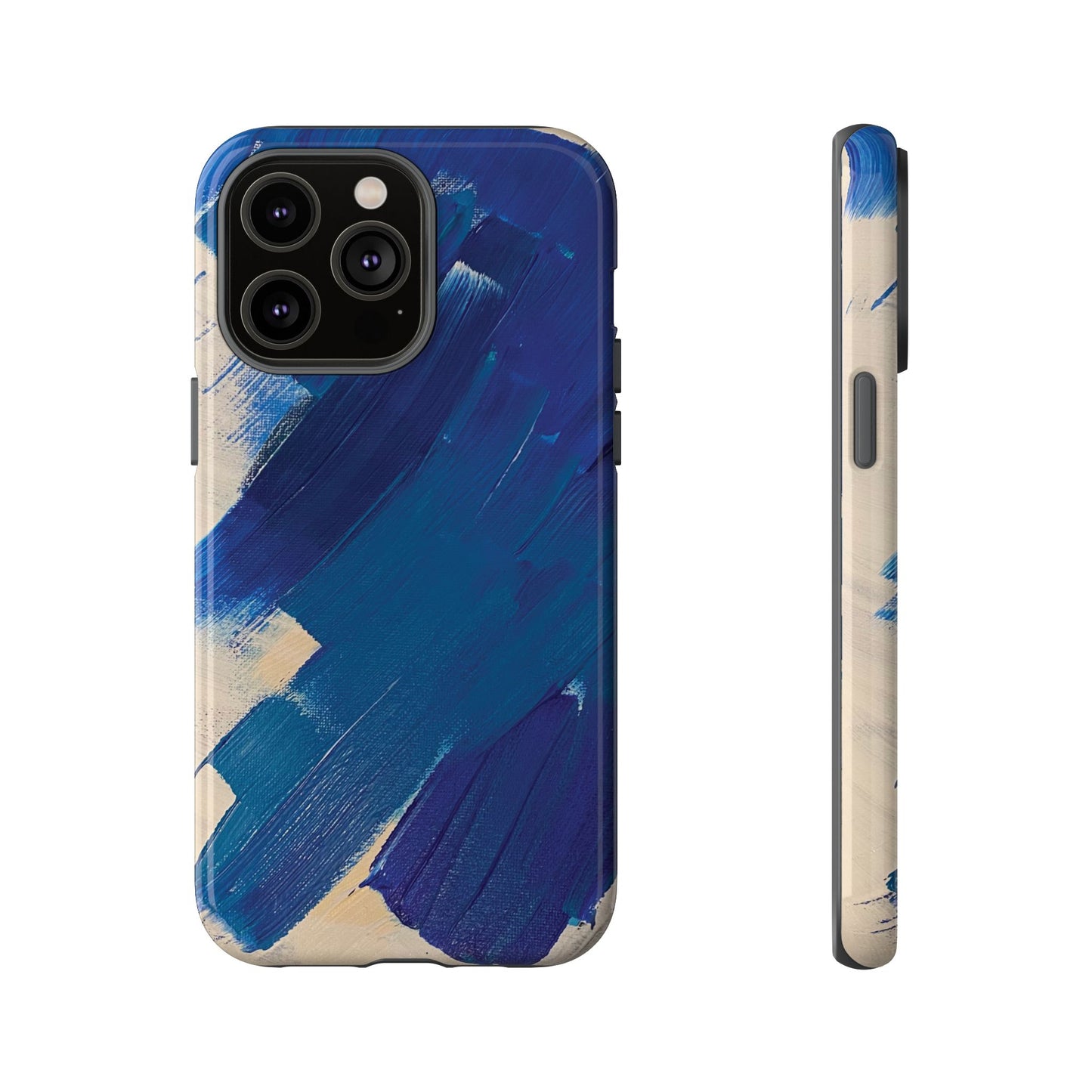 Tough Phone Case Ft. Blue and White Acrylic Large Strokes