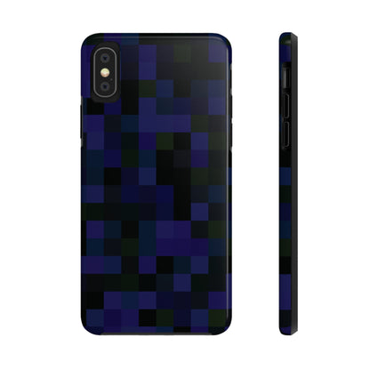 Strong Apple iPhone Case Ft. Dark Blue Pixels