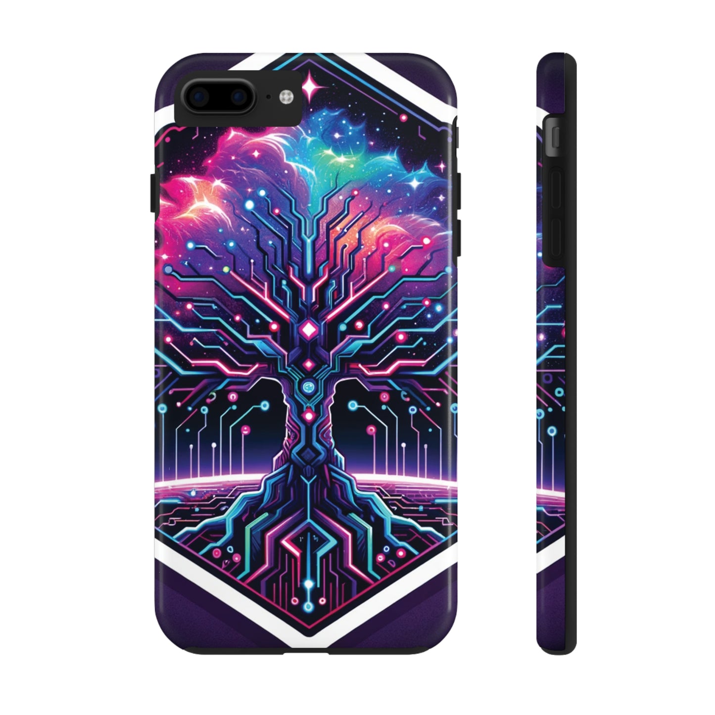 ToughDrop Apple iPhone Case Ft. Cyberpunk Nebula Tree