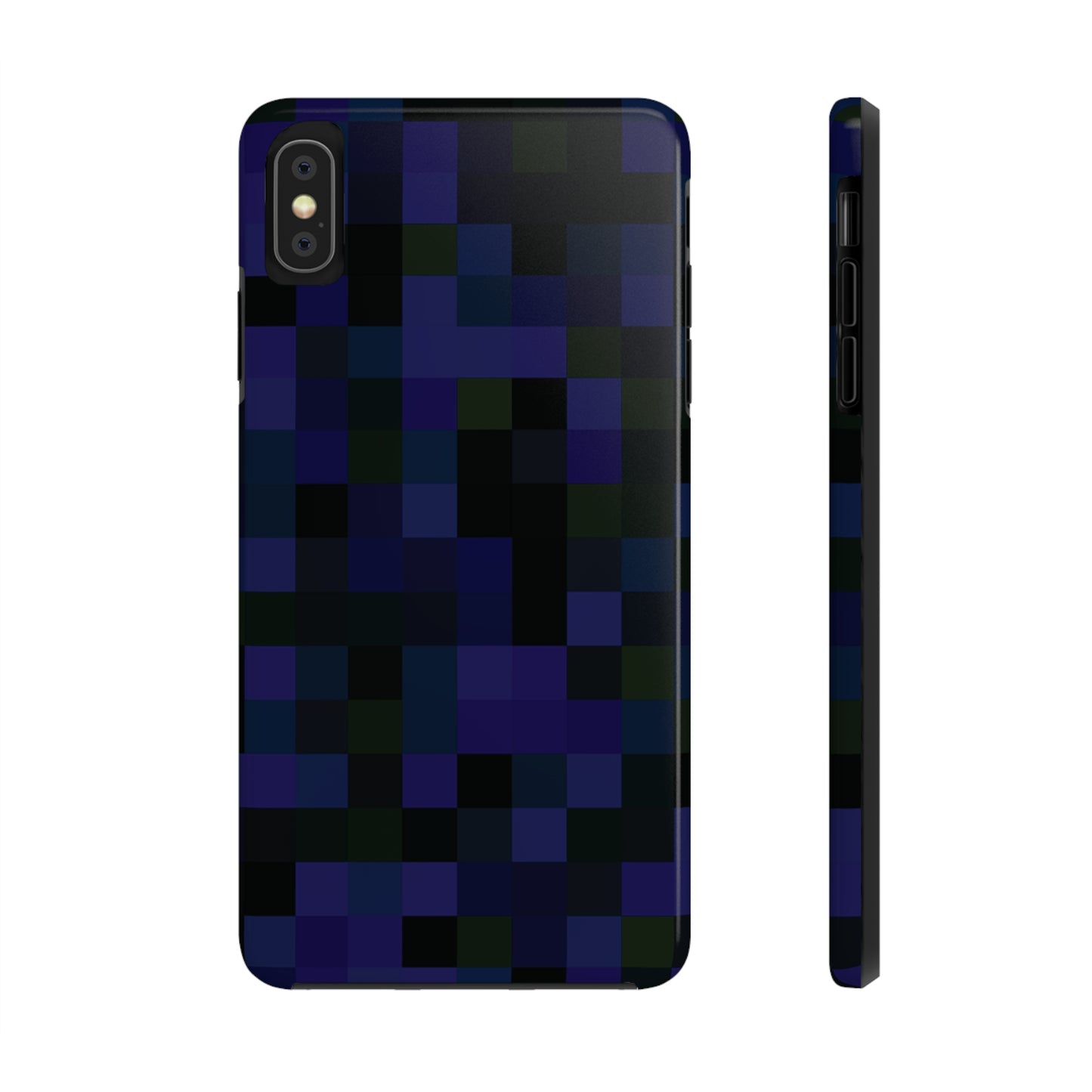 Strong Apple iPhone Case Ft. Dark Blue Pixels