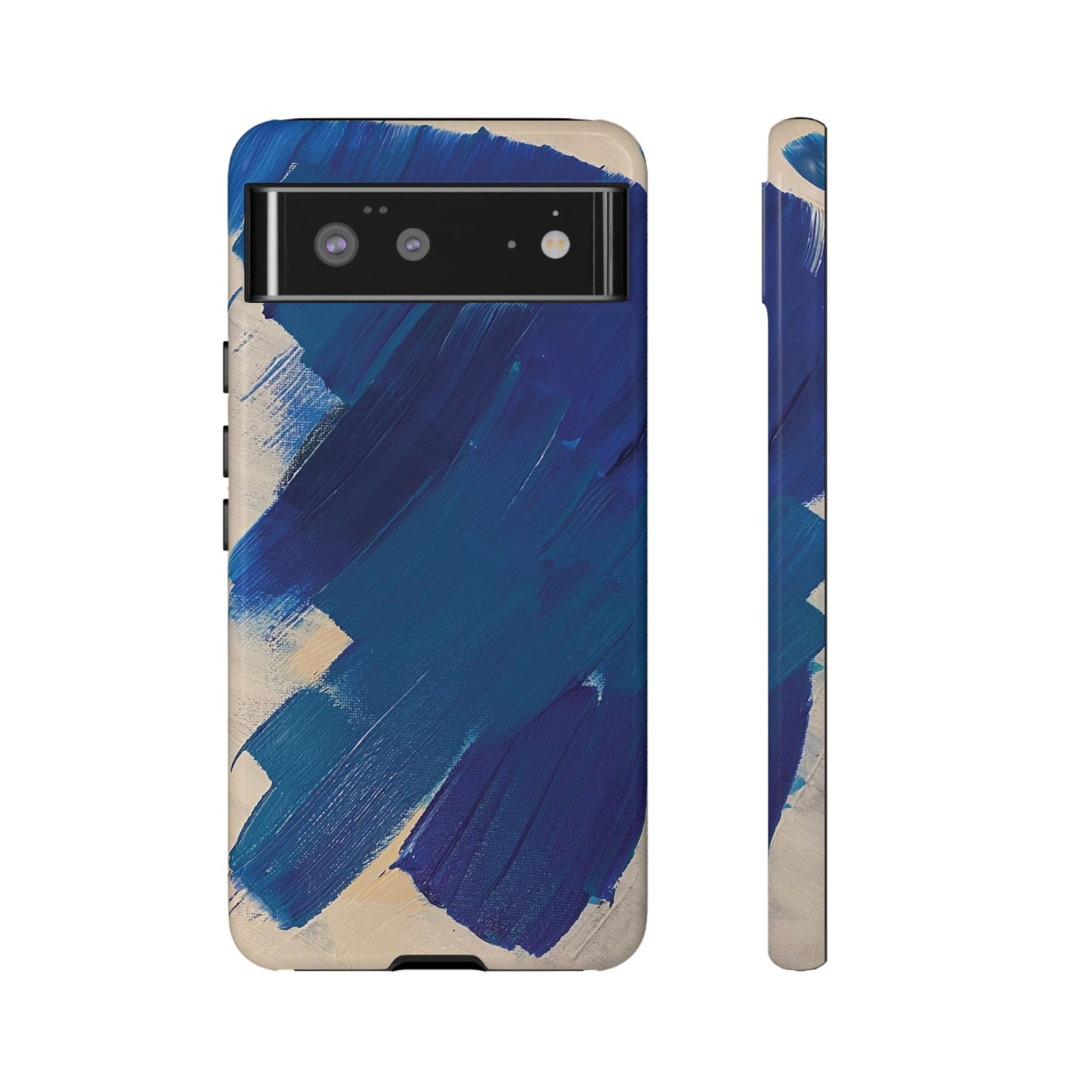 Tough Phone Case Ft. Blue and White Acrylic Large Strokes