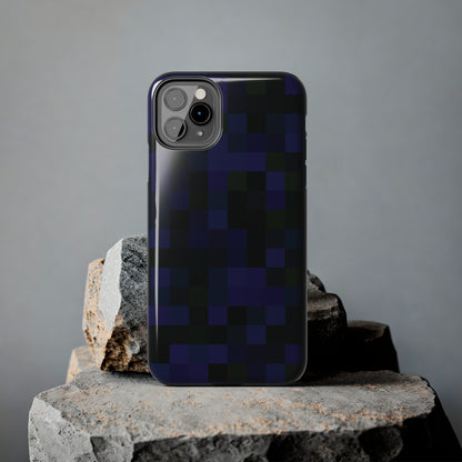 Strong Apple iPhone Case Ft. Dark Blue Pixels