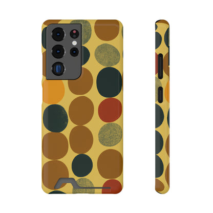 iPhone 13 and Samsung S21, S22 Cases with Card Holder Ft. Autumn Circles