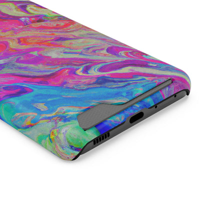 iPhone 13 and Samsung S21, S22 Cases with Card Holder Ft. Rainbow Waves
