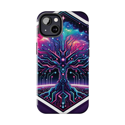 ToughDrop Apple iPhone Case Ft. Cyberpunk Nebula Tree