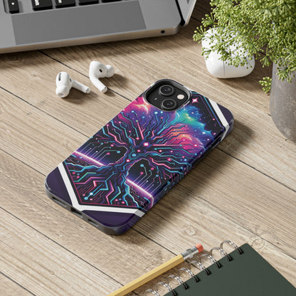 ToughDrop Apple iPhone Case Ft. Cyberpunk Nebula Tree