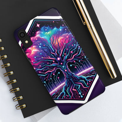 ToughDrop Apple iPhone Case Ft. Cyberpunk Nebula Tree