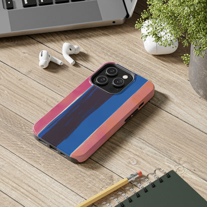 Strong Apple iPhone Case Ft. Minimal Blue Pink