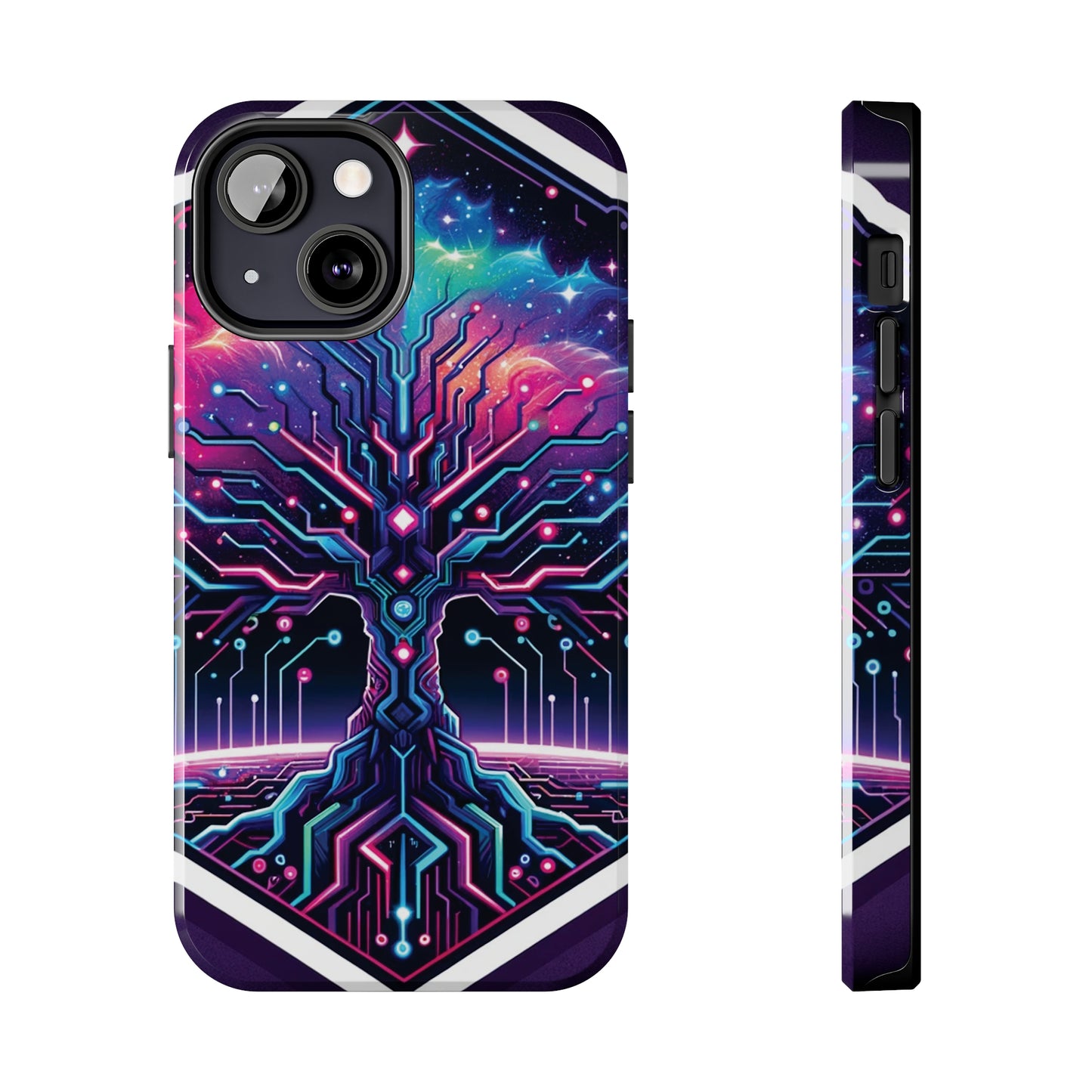 ToughDrop Apple iPhone Case Ft. Cyberpunk Nebula Tree