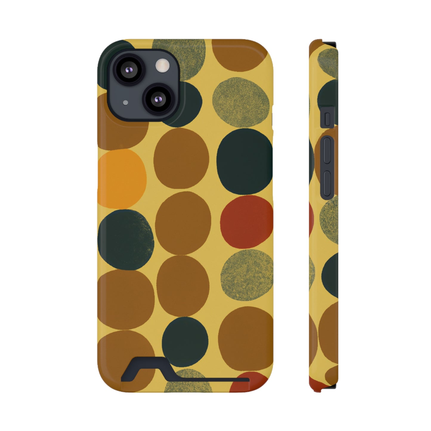 iPhone 13 and Samsung S21, S22 Cases with Card Holder Ft. Autumn Circles