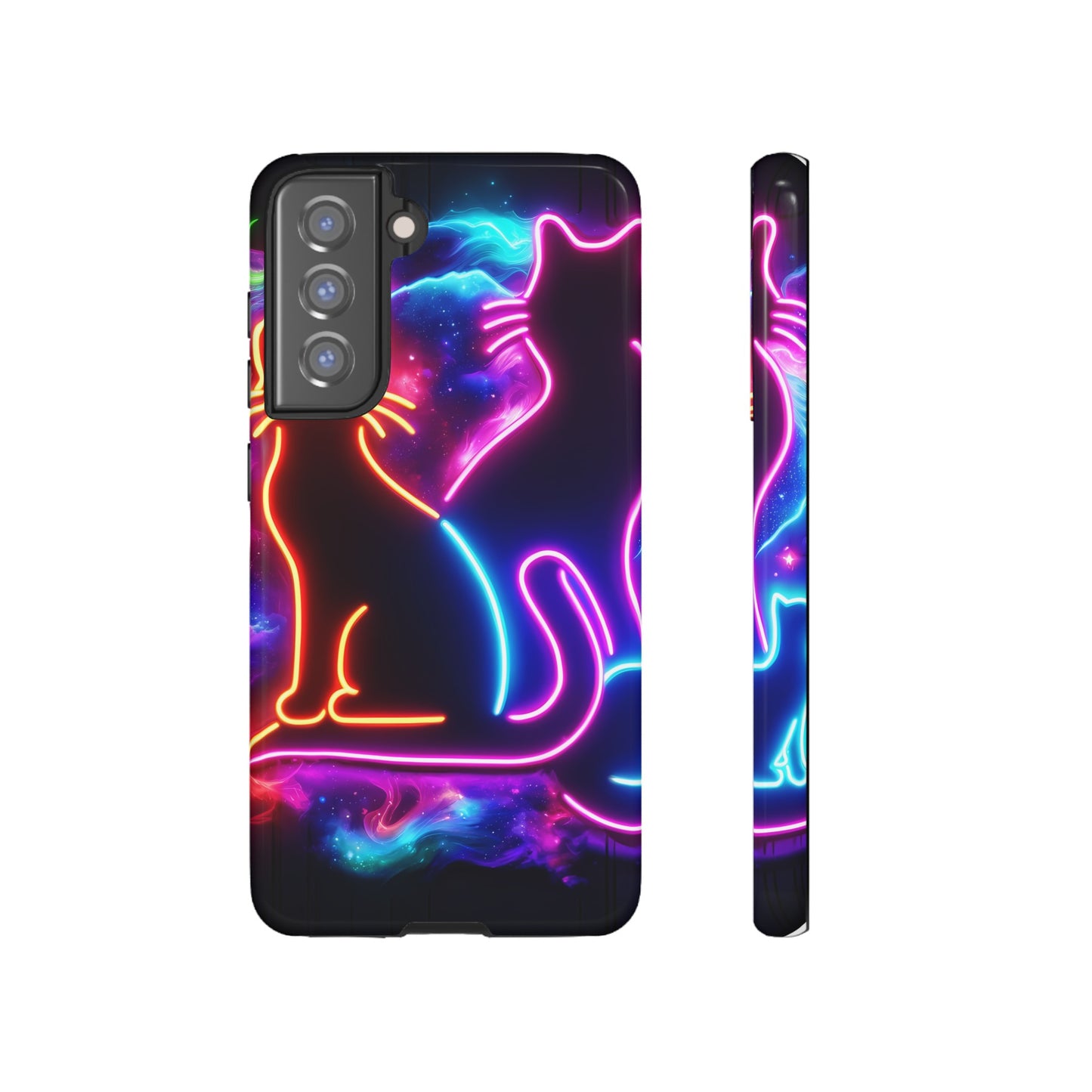 Tough Phone Case Ft. Neon Cats