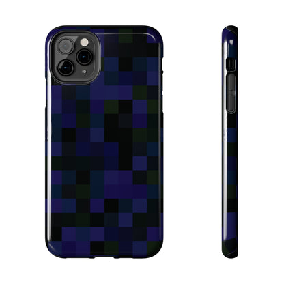 Strong Apple iPhone Case Ft. Dark Blue Pixels