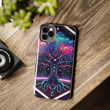 ToughDrop Apple iPhone Case Ft. Cyberpunk Nebula Tree