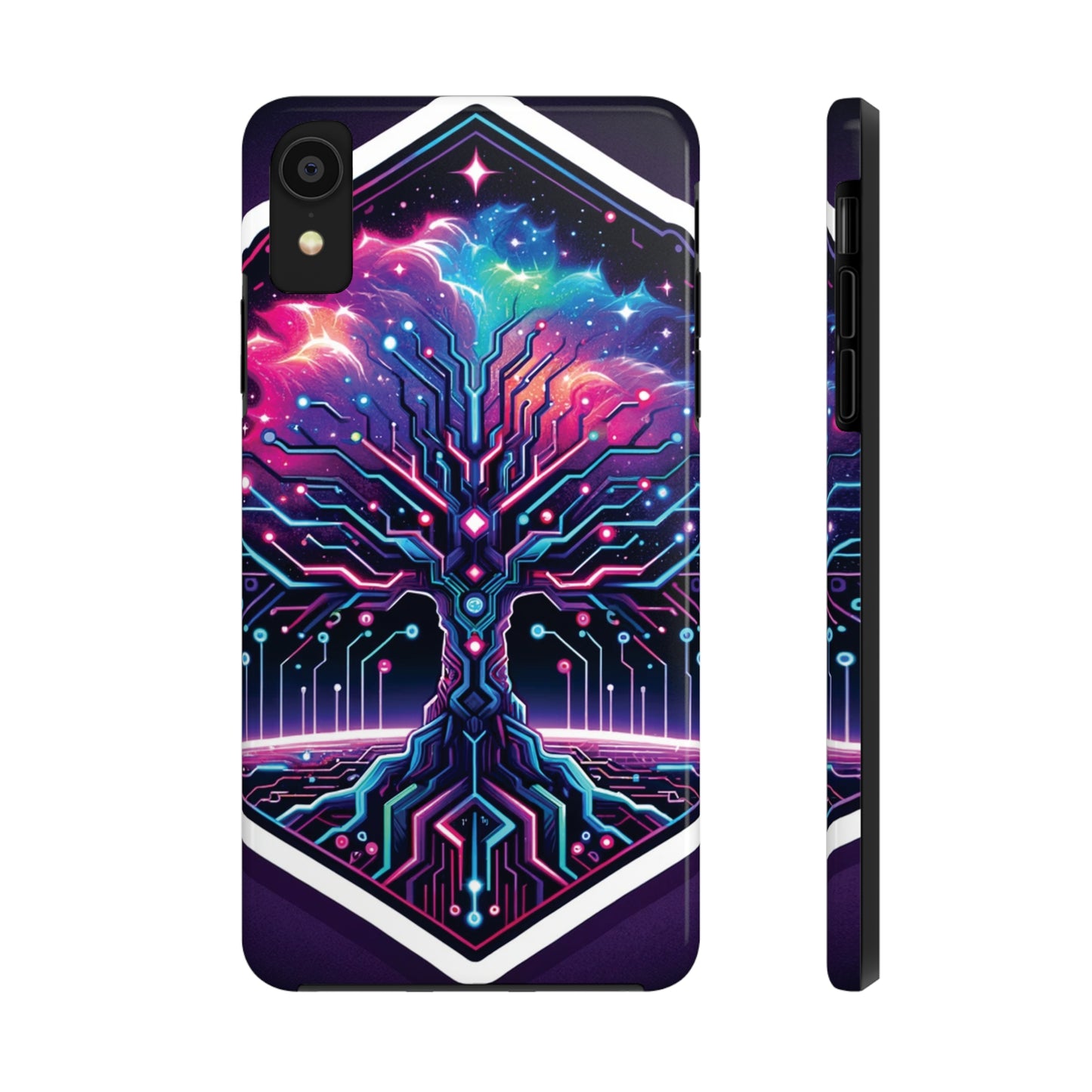 ToughDrop Apple iPhone Case Ft. Cyberpunk Nebula Tree