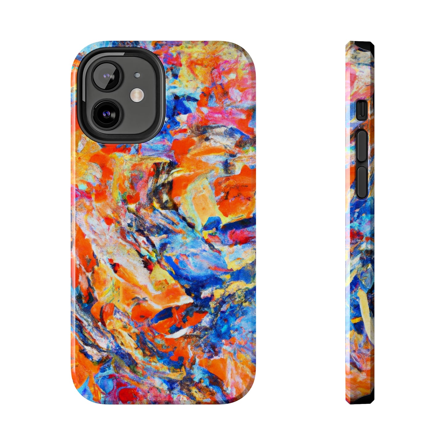 Tough Apple iPhone Case Ft. Abstract Blue and Orange