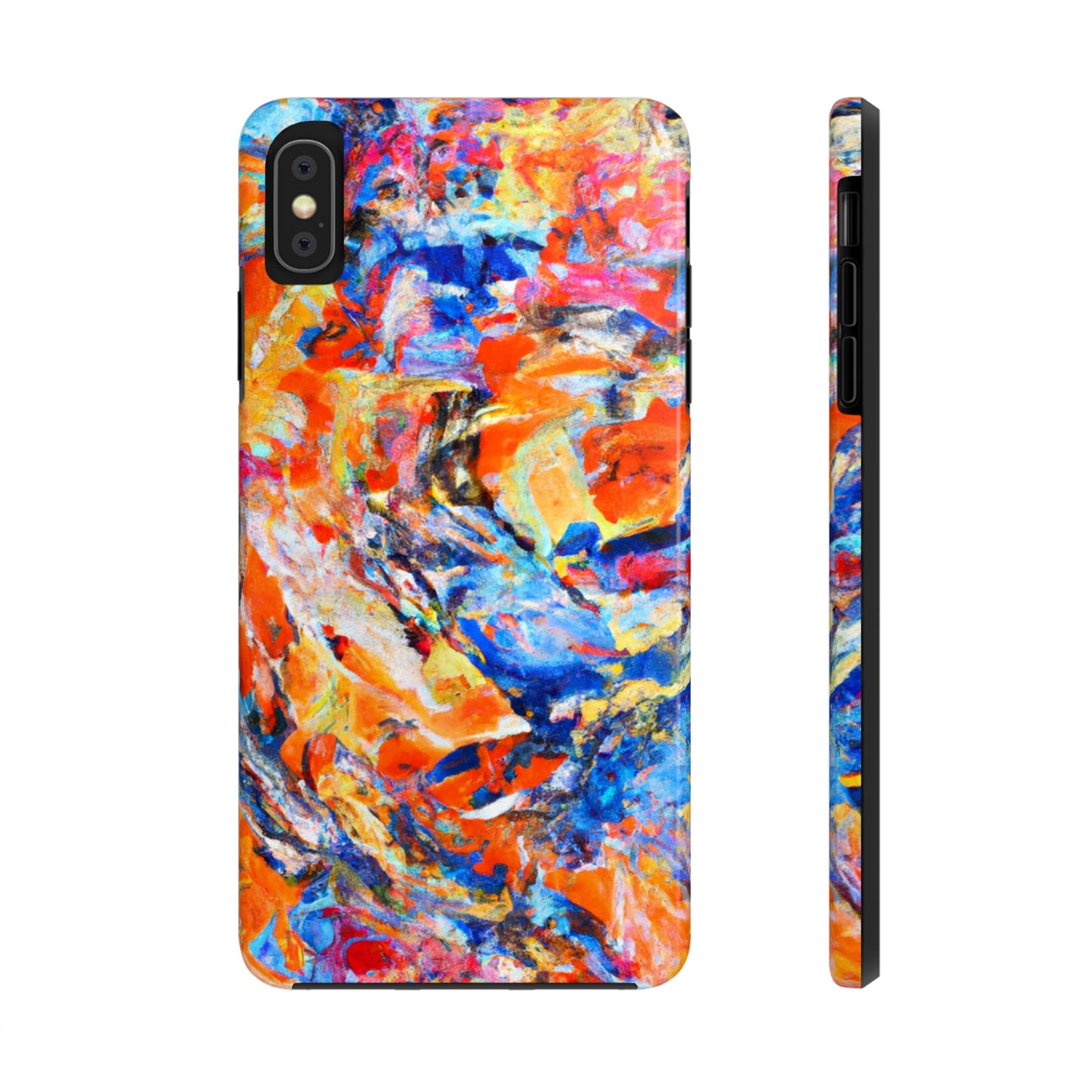 Tough Apple iPhone Case Ft. Abstract Blue and Orange