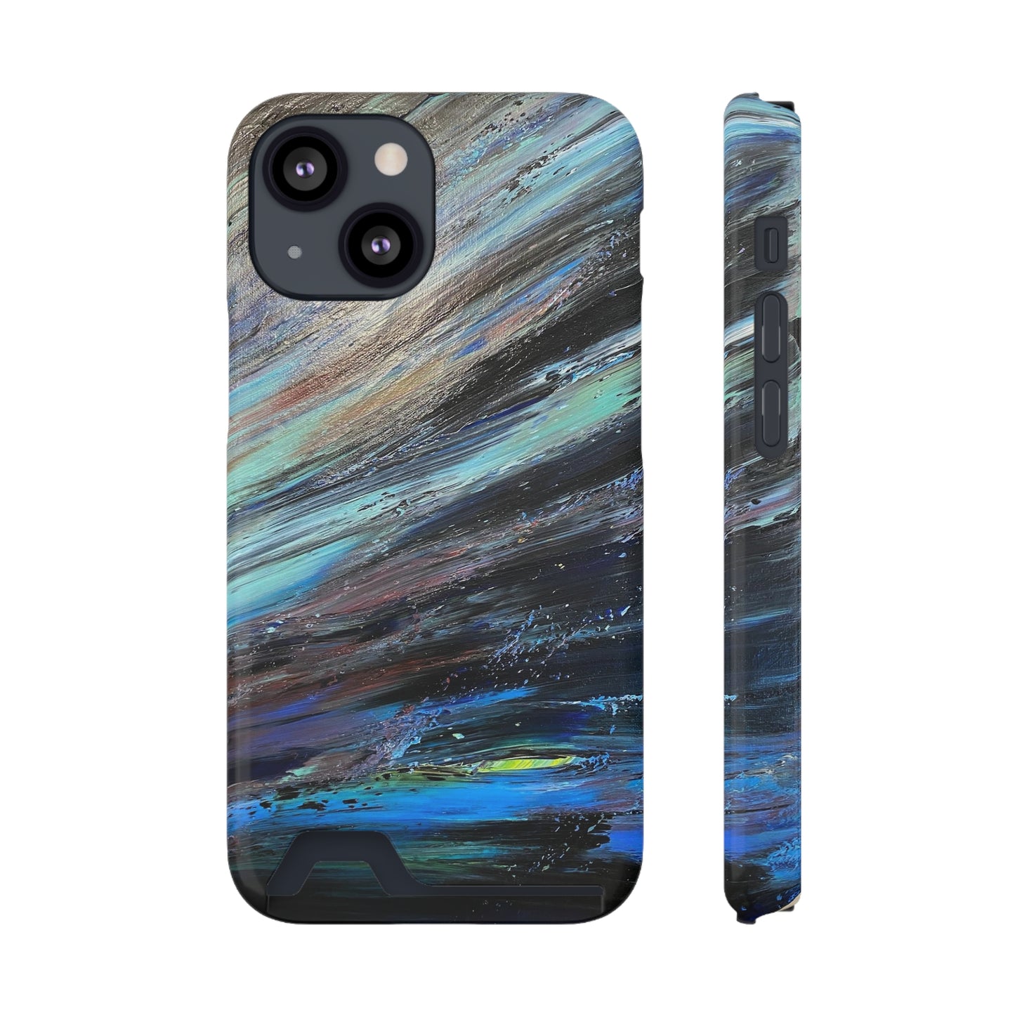 iPhone 13 and Samsung S21, S22 Cases with Card Holder Ft. Abstract Neptune