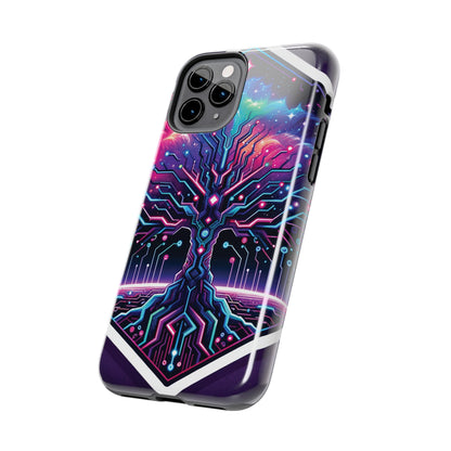 ToughDrop Apple iPhone Case Ft. Cyberpunk Nebula Tree