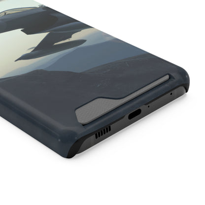 iPhone 13 and Samsung S21, S22 Cases with Card Holder Ft. Fighter Jet