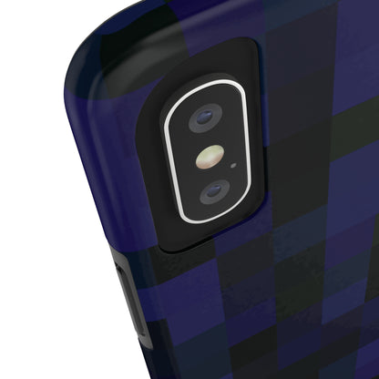 Strong Apple iPhone Case Ft. Dark Blue Pixels