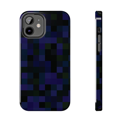 Strong Apple iPhone Case Ft. Dark Blue Pixels