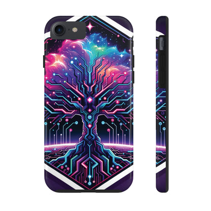 ToughDrop Apple iPhone Case Ft. Cyberpunk Nebula Tree