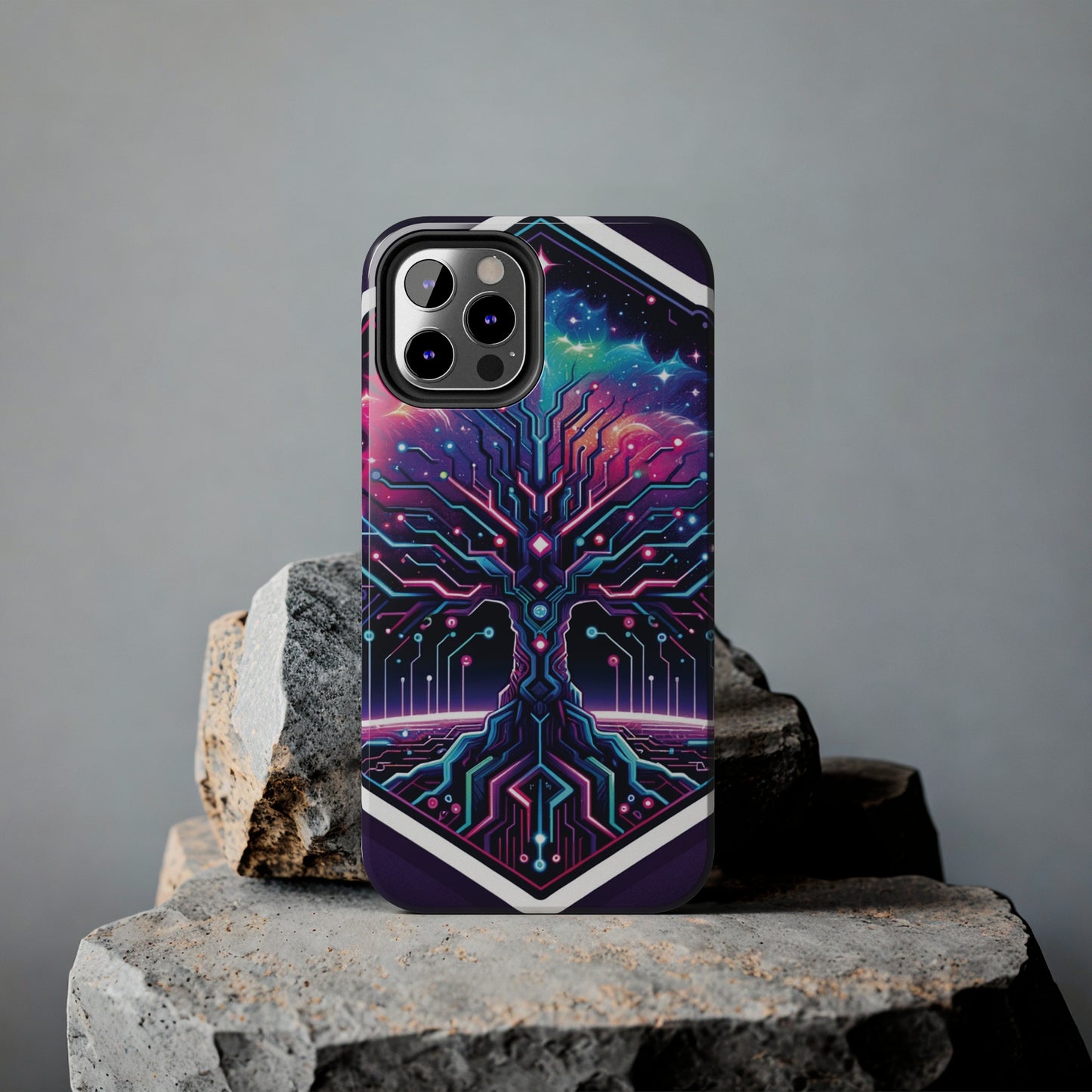 ToughDrop Apple iPhone Case Ft. Cyberpunk Nebula Tree