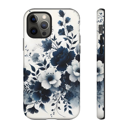 Tough Phone Case Ft. Navy Blue Flowers